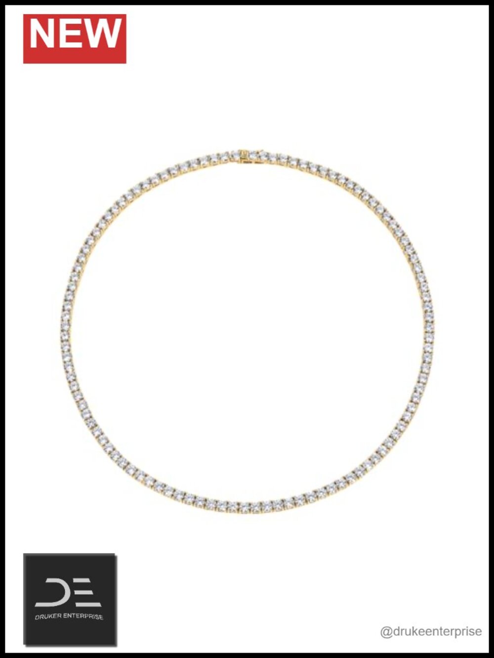 14k Gold Plated Cubic Zirconia Tennis Necklace for Women Dainty Chain